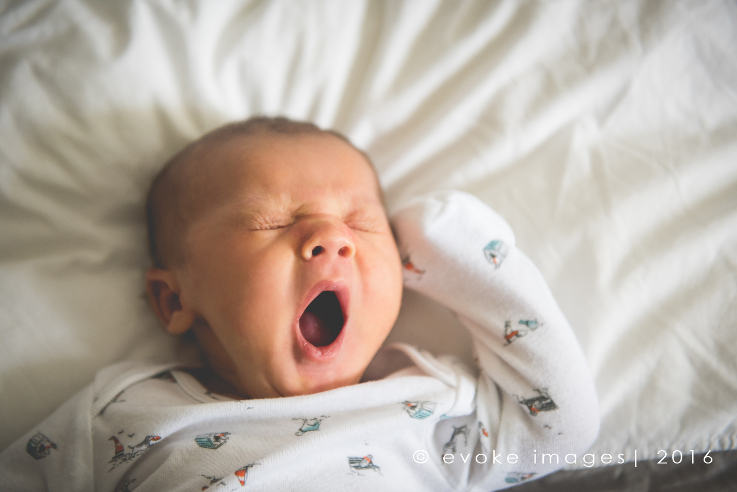 new baby yawning