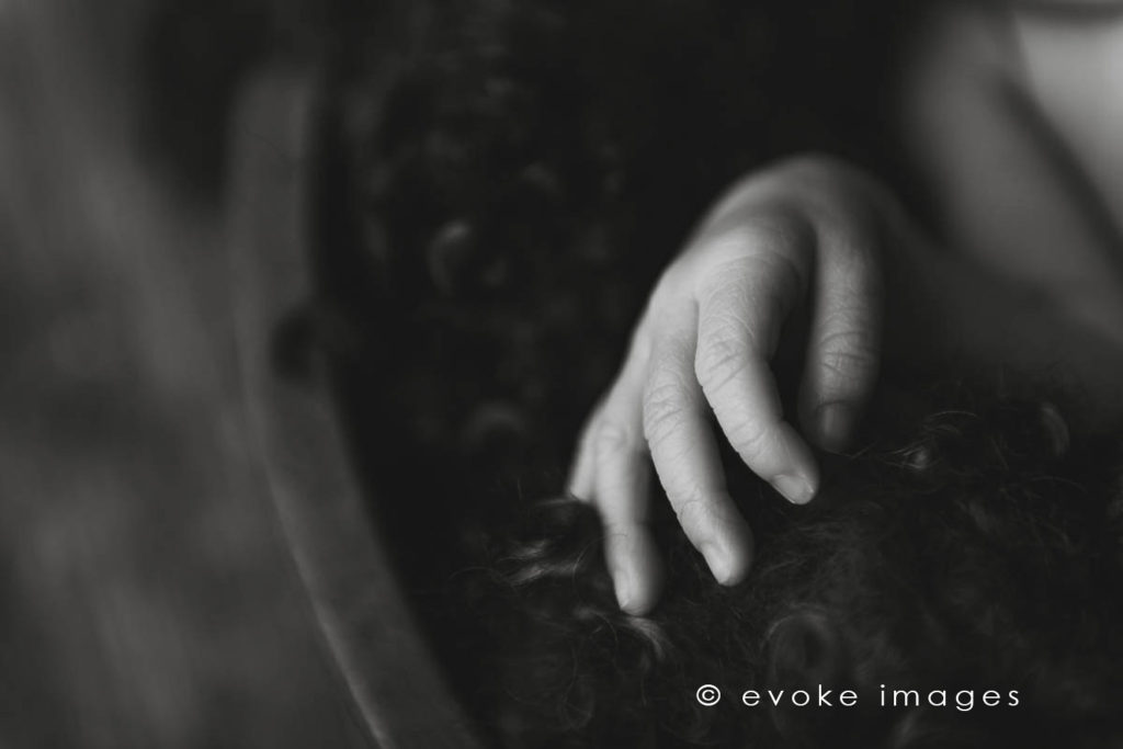 newborn baby girl hands and fingers studio alaska