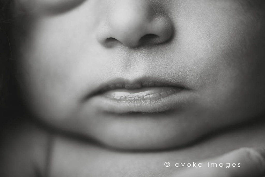 macro baby lips newborn photography details black and white