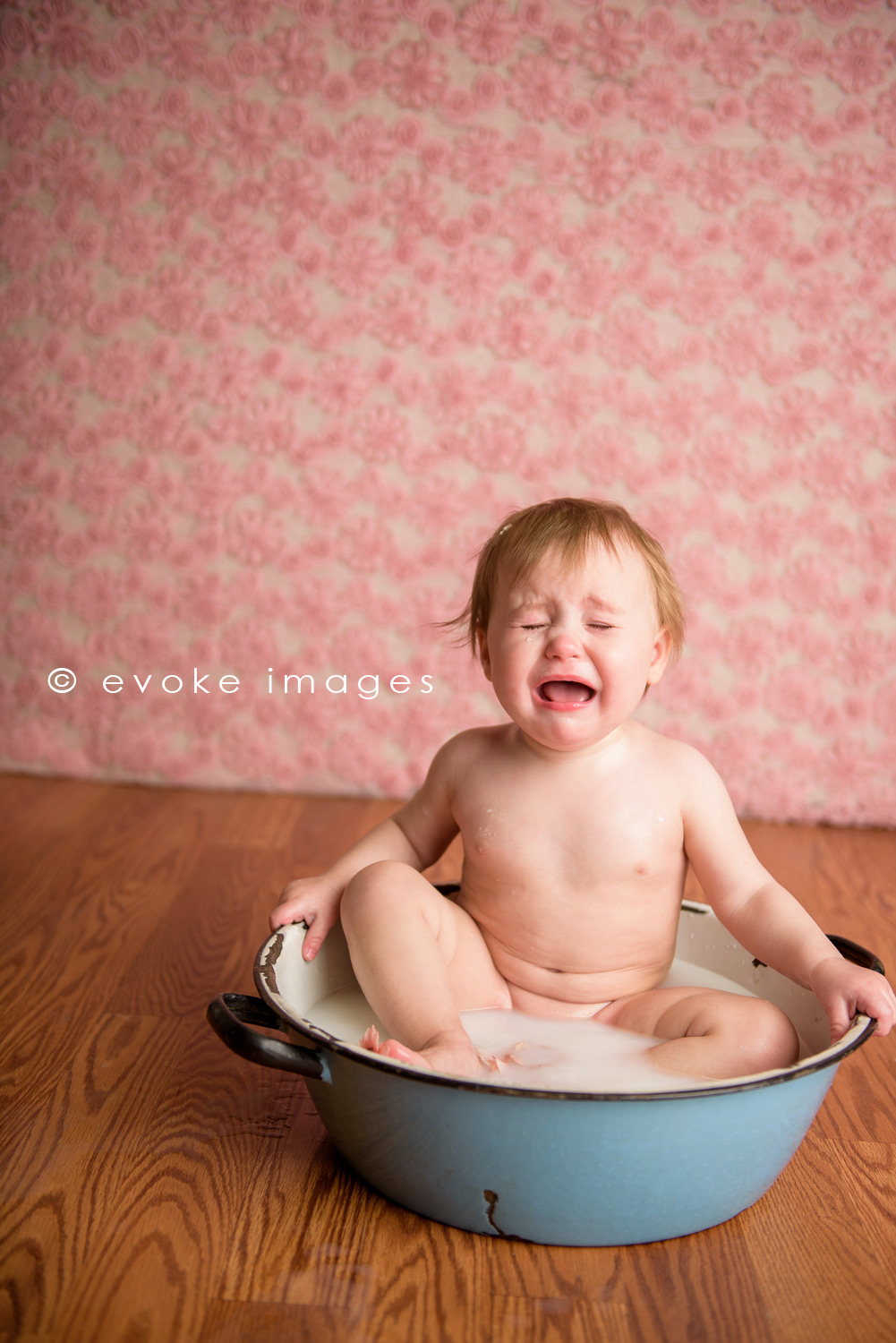 one year old anchorage Alaska studio photography milk bath real life